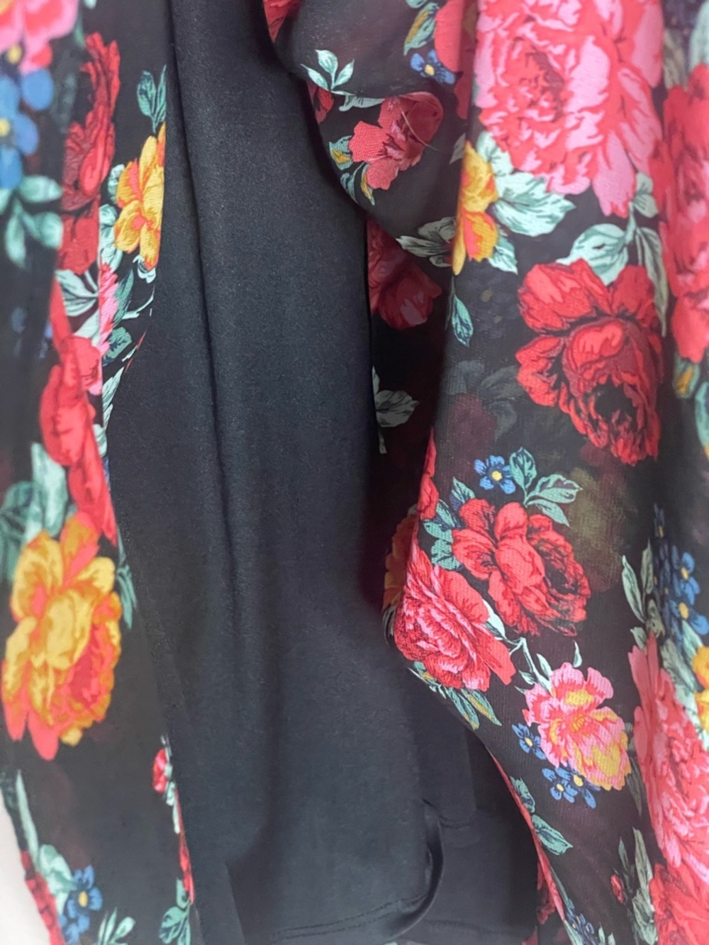 Torrid MINI CHIFFON AND STUDIO
KNIT SURPLICE
DRESS Black Floral Dress - Picture 9 of 17